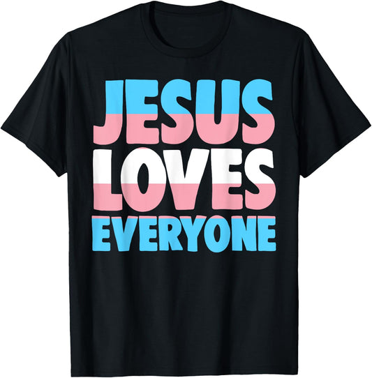 Jesus Loves Everyone Bible Pride Men T-Shirt - T-Shirt | Black