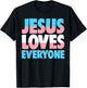 Jesus Loves Everyone Bible Pride Men T-Shirt - T-Shirt | Black