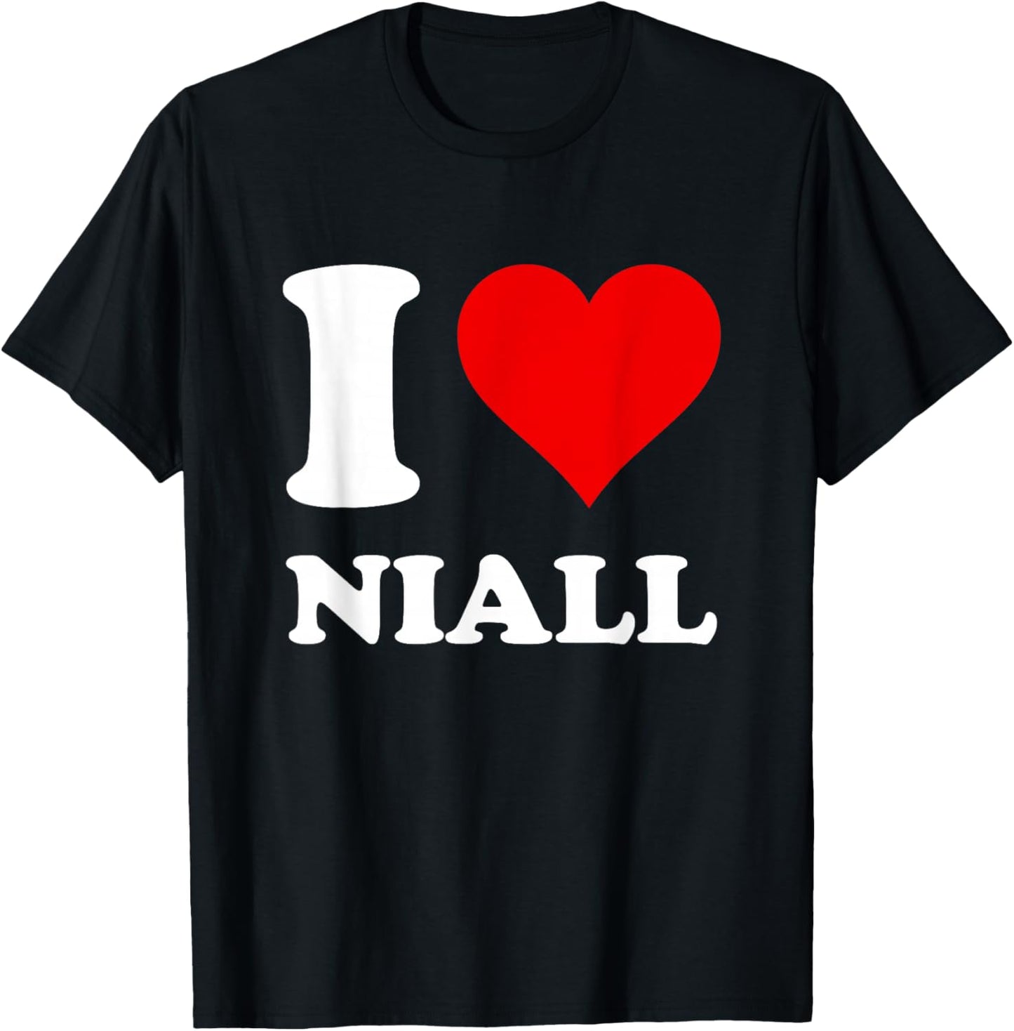 Red Heart I Love Niall T-Shirt - T-Shirt | Black