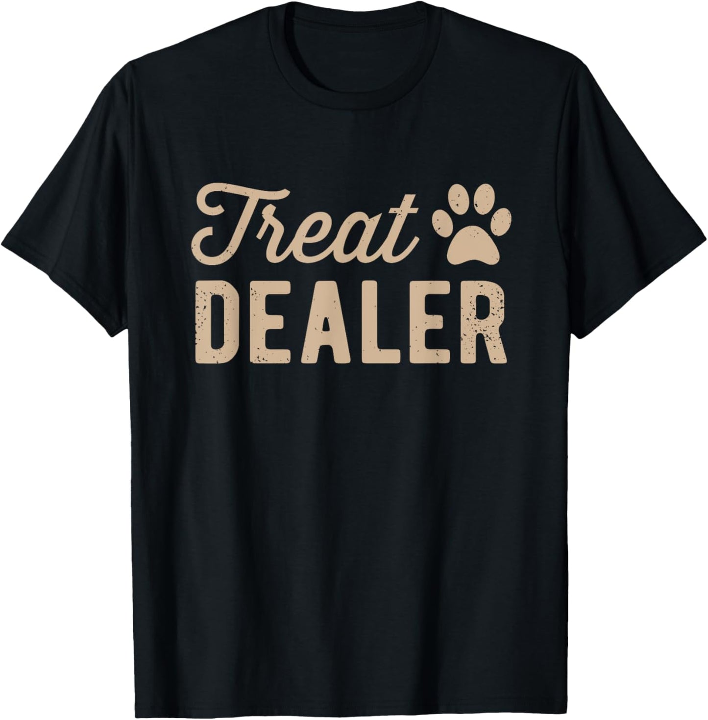 Dog Treat Dealer Funny Humor Dog Owner Dog Treats Dog Lover , Small, Grey T-Shirt - T-Shirt | Black