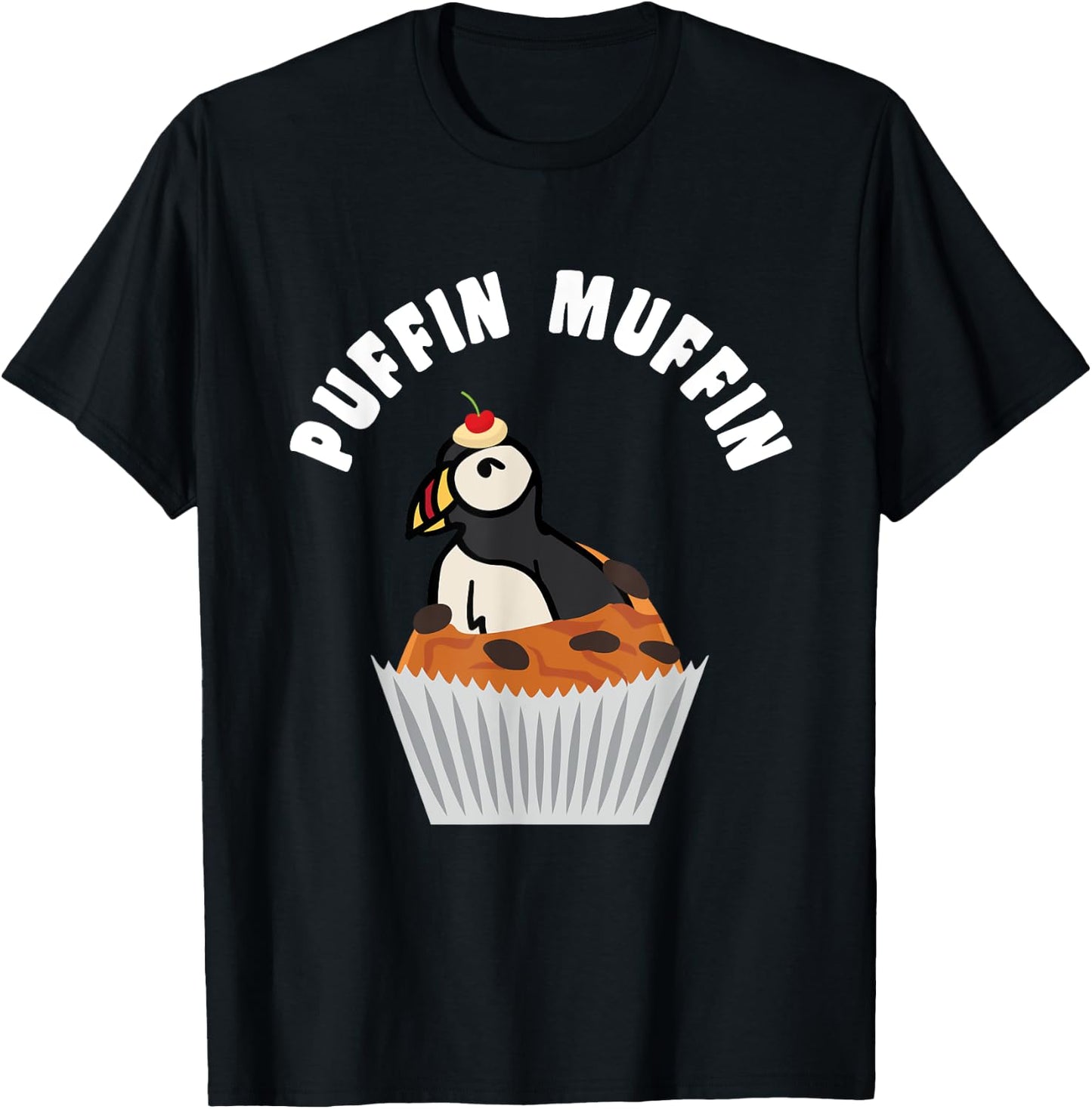 Iceland Puffin Muffin Puns Funny Seabird Lover Puffins Gift T-Shirt - T-Shirt | Black