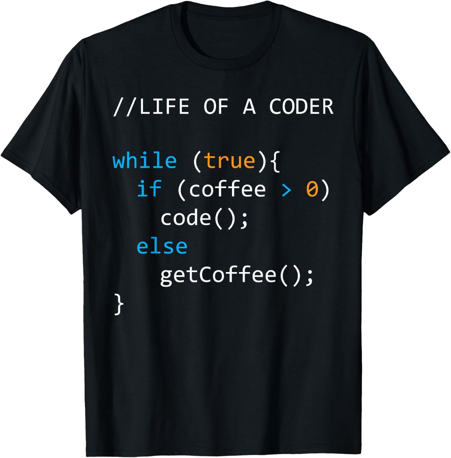Life of a Coder Coffee Computer Science Nerd Developer T-Shirt - T-Shirt | Black