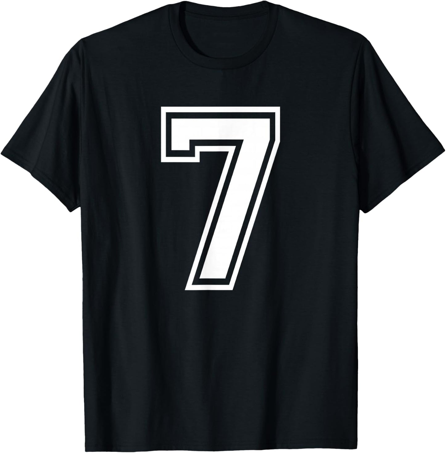 Number 7 Birthday Gift Sports Player Team Numbered Jersey T-Shirt - T-Shirt | Black