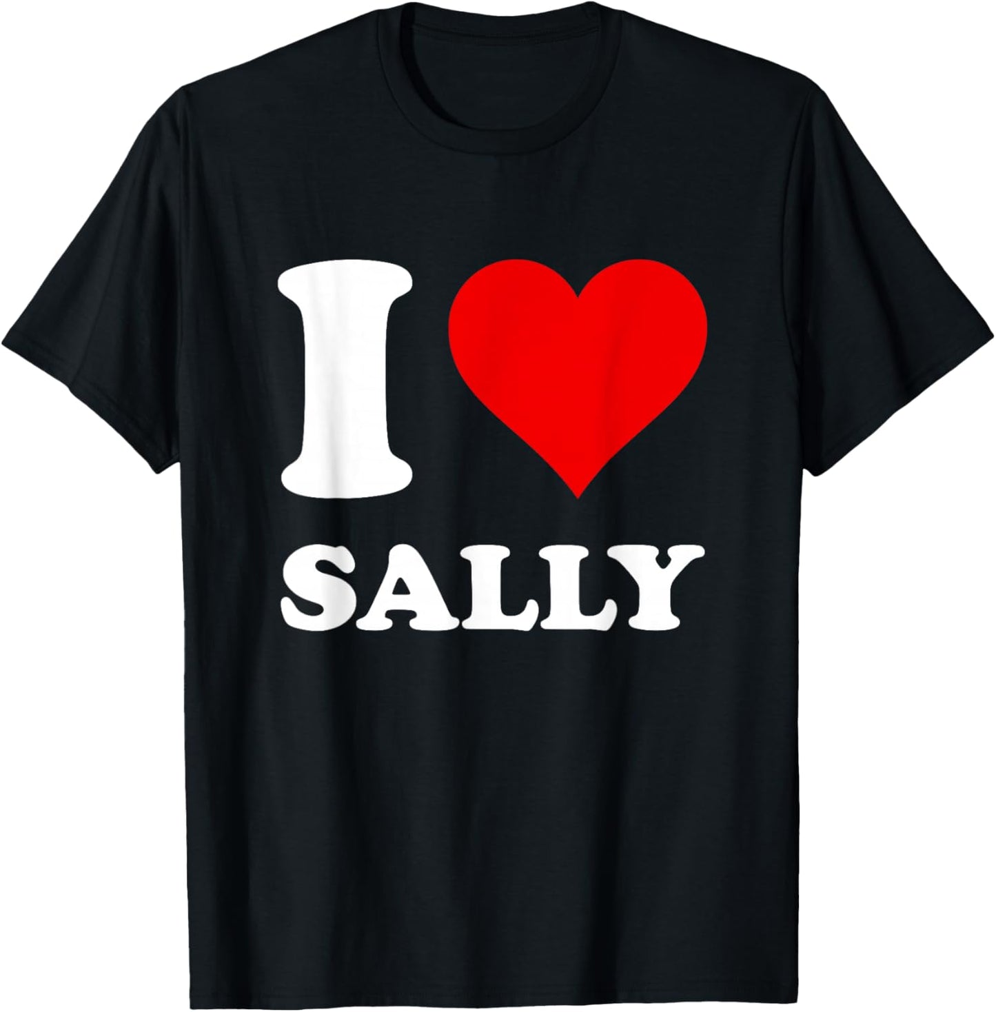 Red Heart I Love Sally T-Shirt - T-Shirt | Black