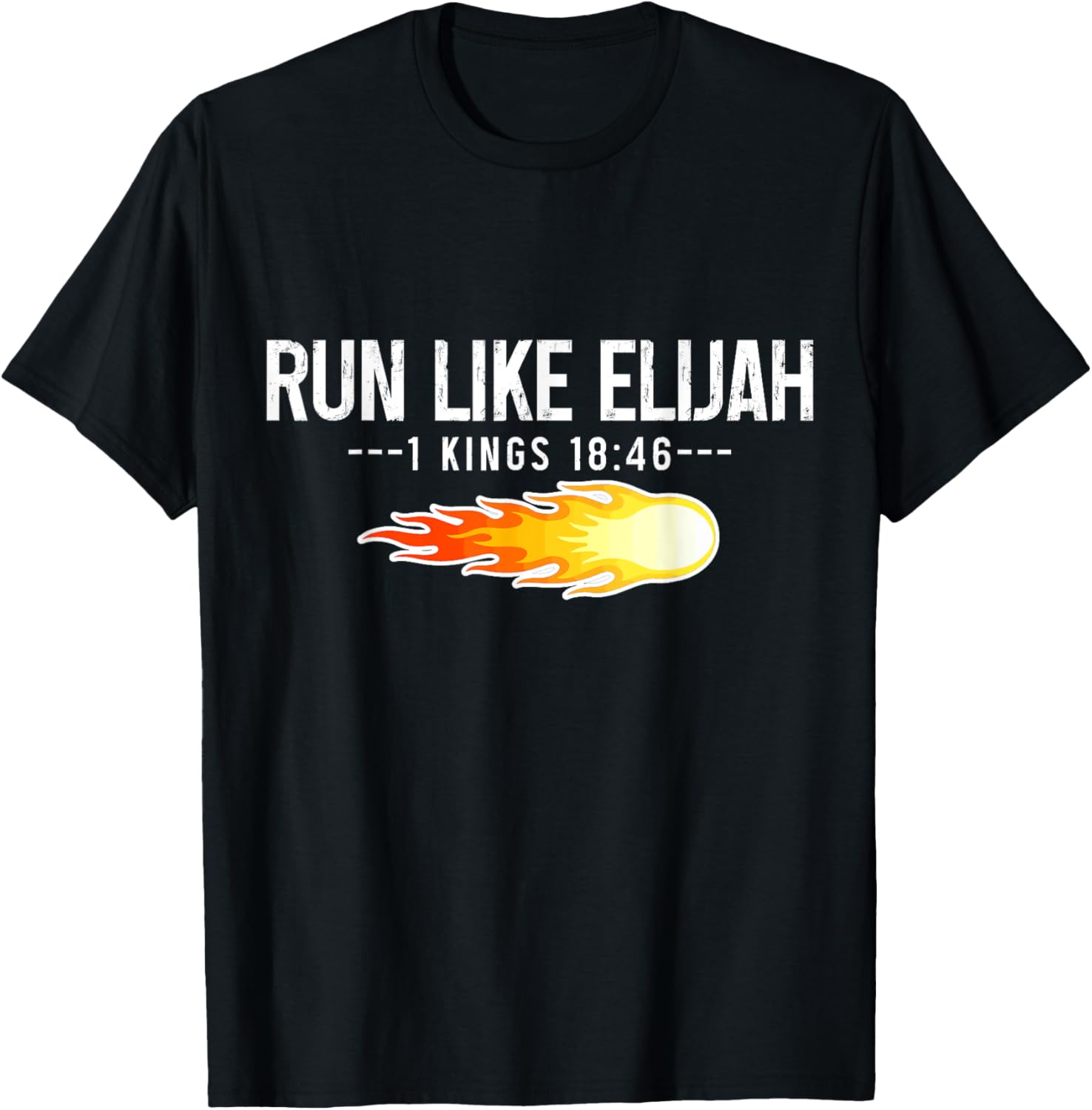 Run Like Elijah Christian Runner Marathon Running Bible T-Shirt - T-Shirt | Black
