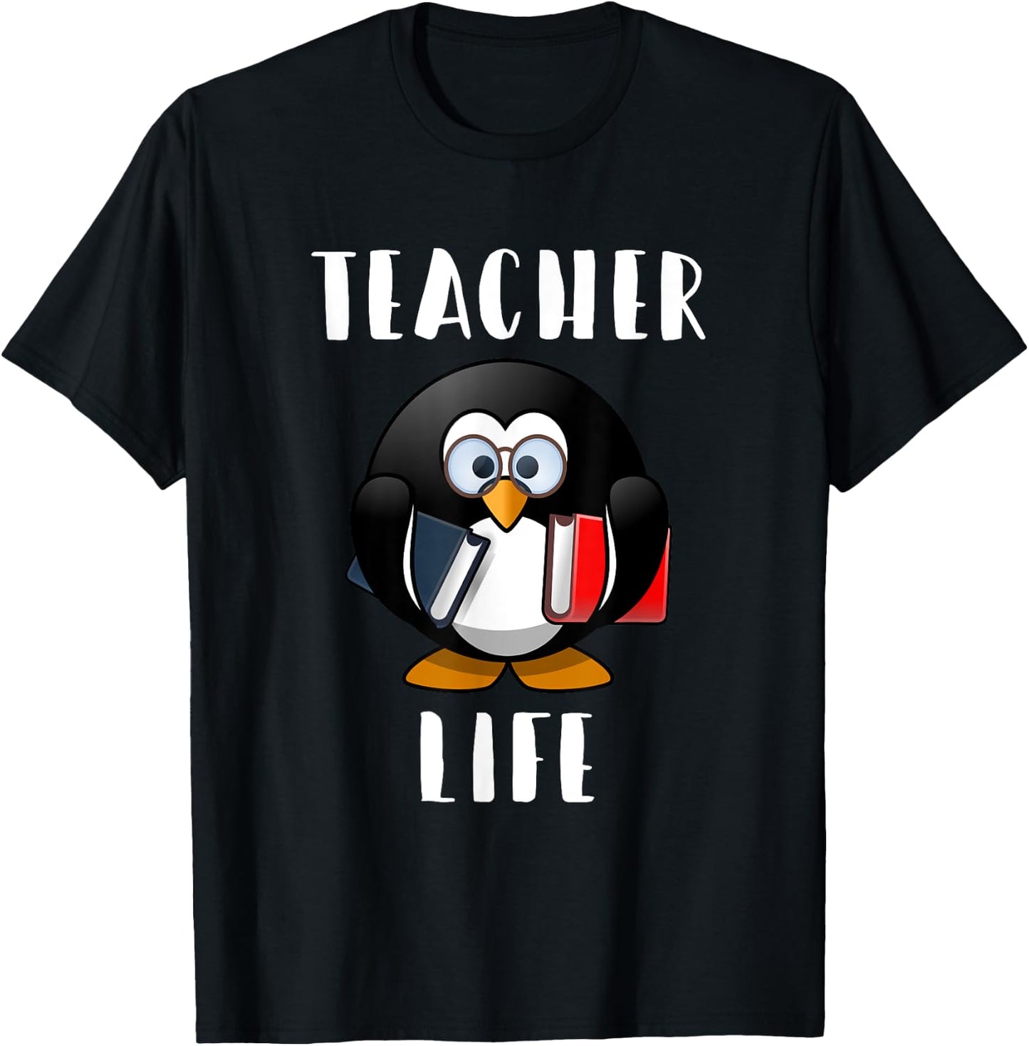 Cute Penguin Funny Teacher Life Shirt & Gift Teachers Men Women Girls Kids T-Shirt - T-Shirt | Black