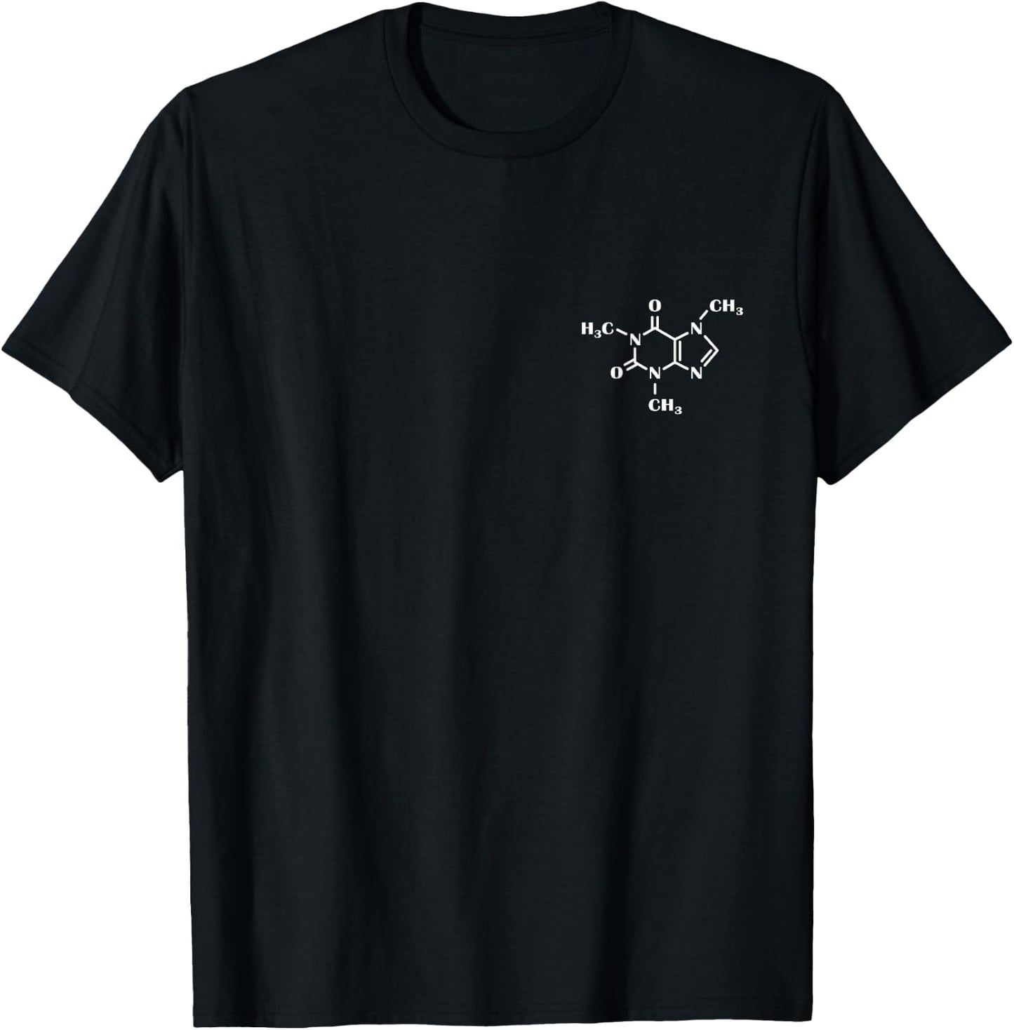 Caffeine Molecule Pocket Design - Coffee Lovers & Barista T-Shirt - T-Shirt | Black