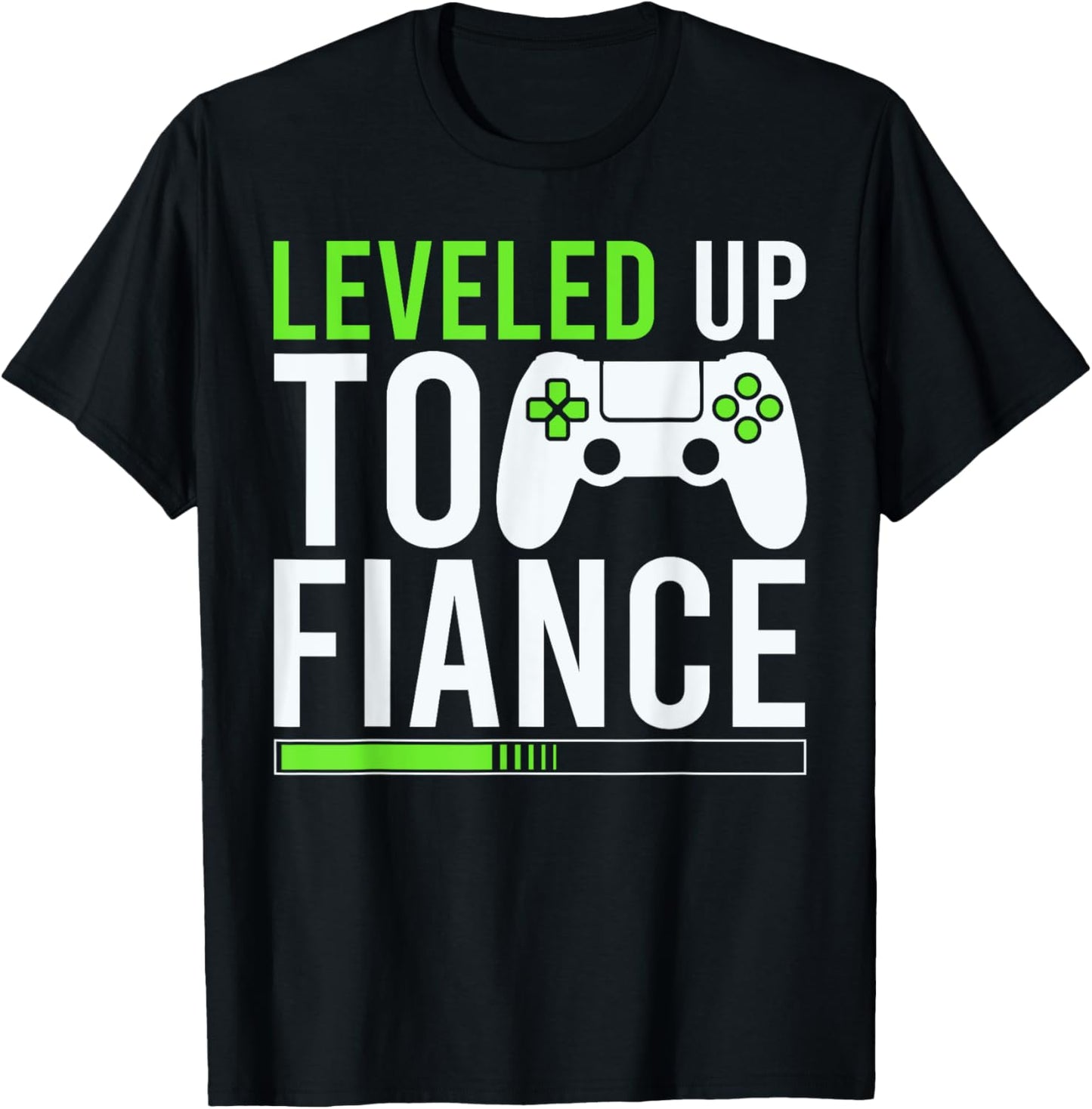 Fiance Level Unlocked Est.2025 I Leveled Up To Fiance T-Shirt - T-Shirt | Black