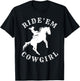 Western Ride'em Cowgirl Retro Vintage counrty arch T-Shirt - T-Shirt | Black