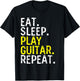 Eat Sleep Play Guitar Repeat - Funny Guitarist T-Shirt - T-Shirt | Black