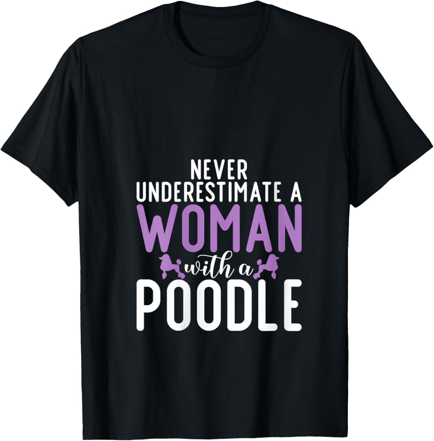 Never underestimate a Woman with a Poodle Dog V-Neck T-Shirt - T-Shirt | Black