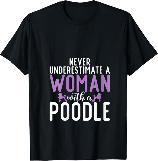 Never underestimate a Woman with a Poodle Dog V-Neck T-Shirt - T-Shirt | Black
