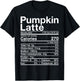 Pumpkin Latte Nutrition Facts Costume Coffee Christmas Fall T-Shirt - T-Shirt | Black