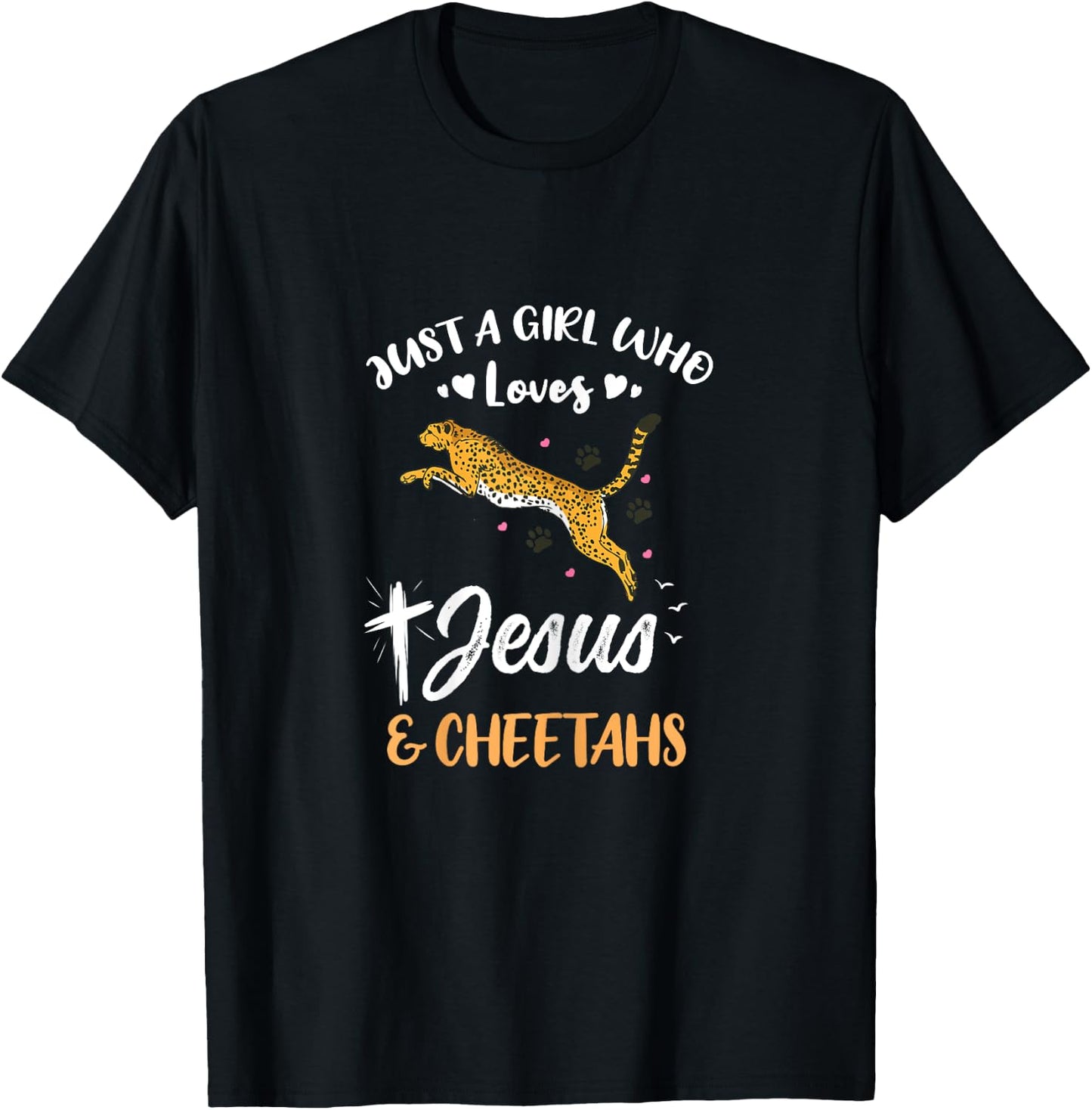 Just A Girl Who Loves Jesus And Cheetahs T-Shirt - T-Shirt | Black