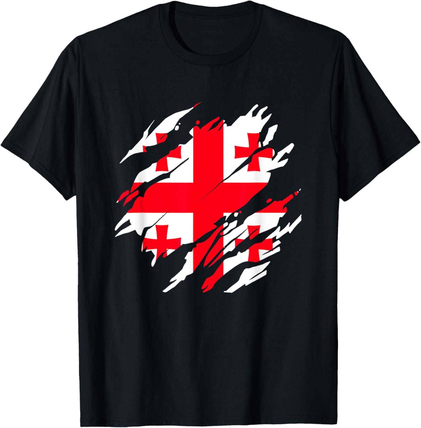 Stolze Georgische Flagge Fans Georgien T-Shirt - T-Shirt | Black