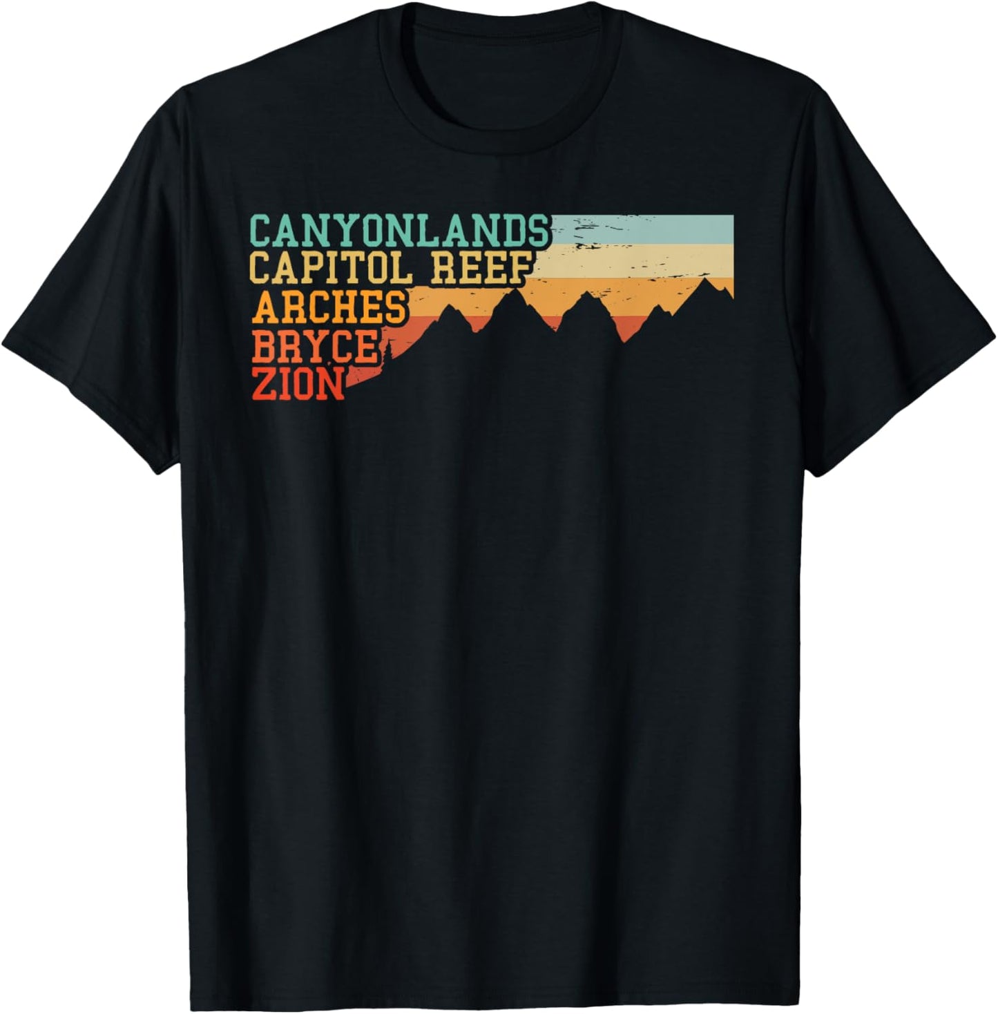 Vintage Utah Souvenir Big 5 Utah Mighty Five National Park T-Shirt - T-Shirt | Black