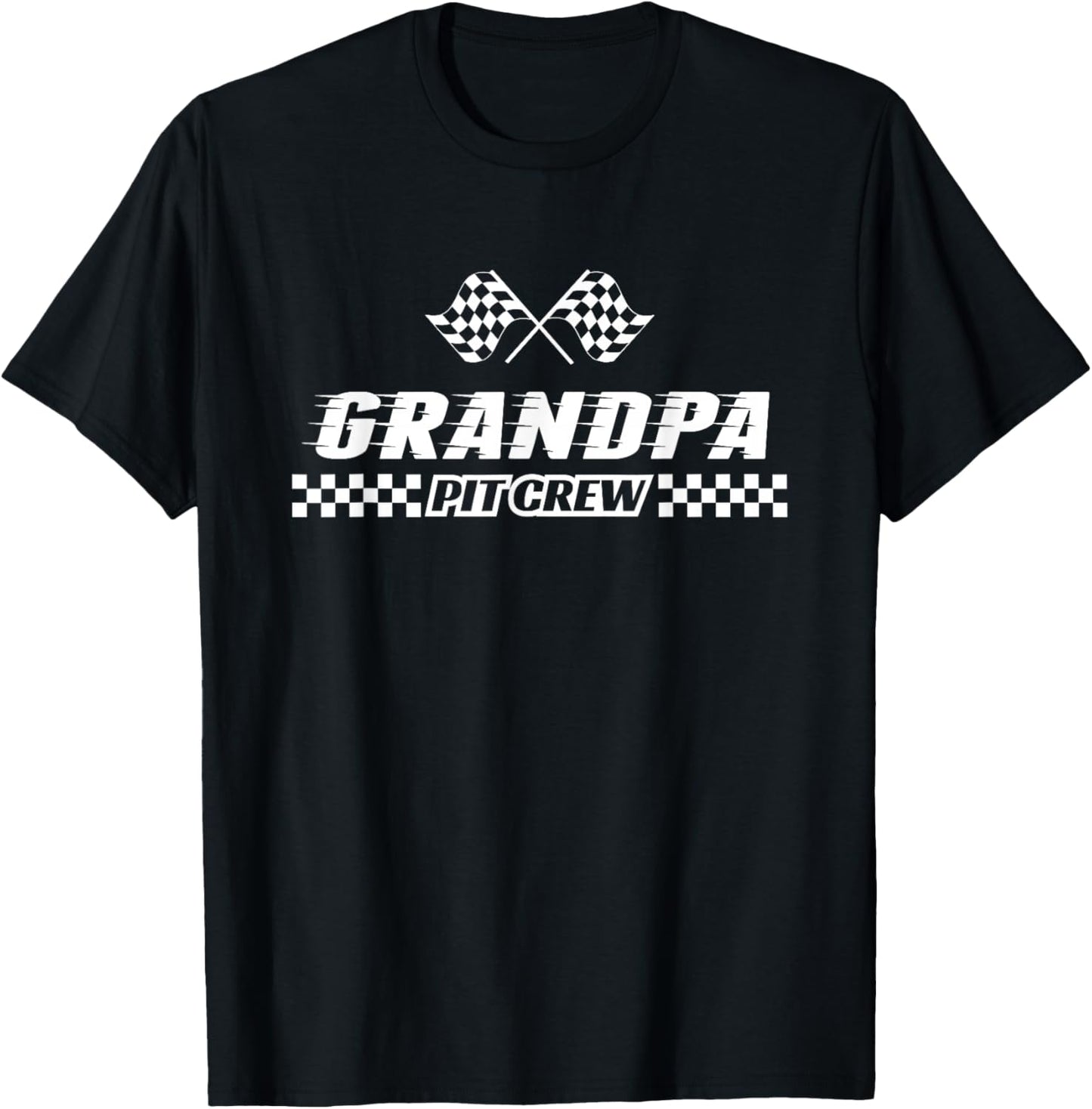Pit Crew Grandpa Birthday Costume For Race Car Parties T-Shirt - T-Shirt | Black