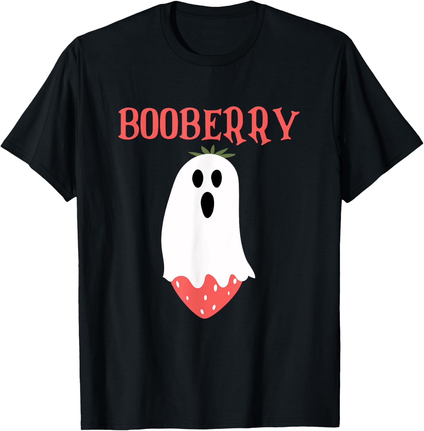 Booberry Ghost Strawberry Halloween Costume Women Men Kids T-Shirt - T-Shirt | Black