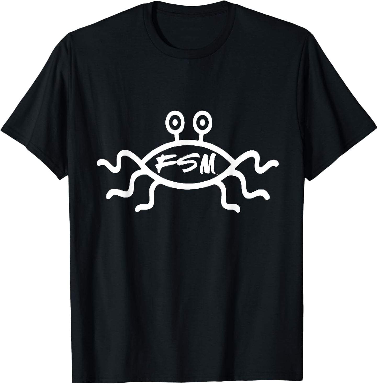 FSM Flying Spaghetti Monster Pastafari Atheist Religion T-Shirt - T-Shirt | Black