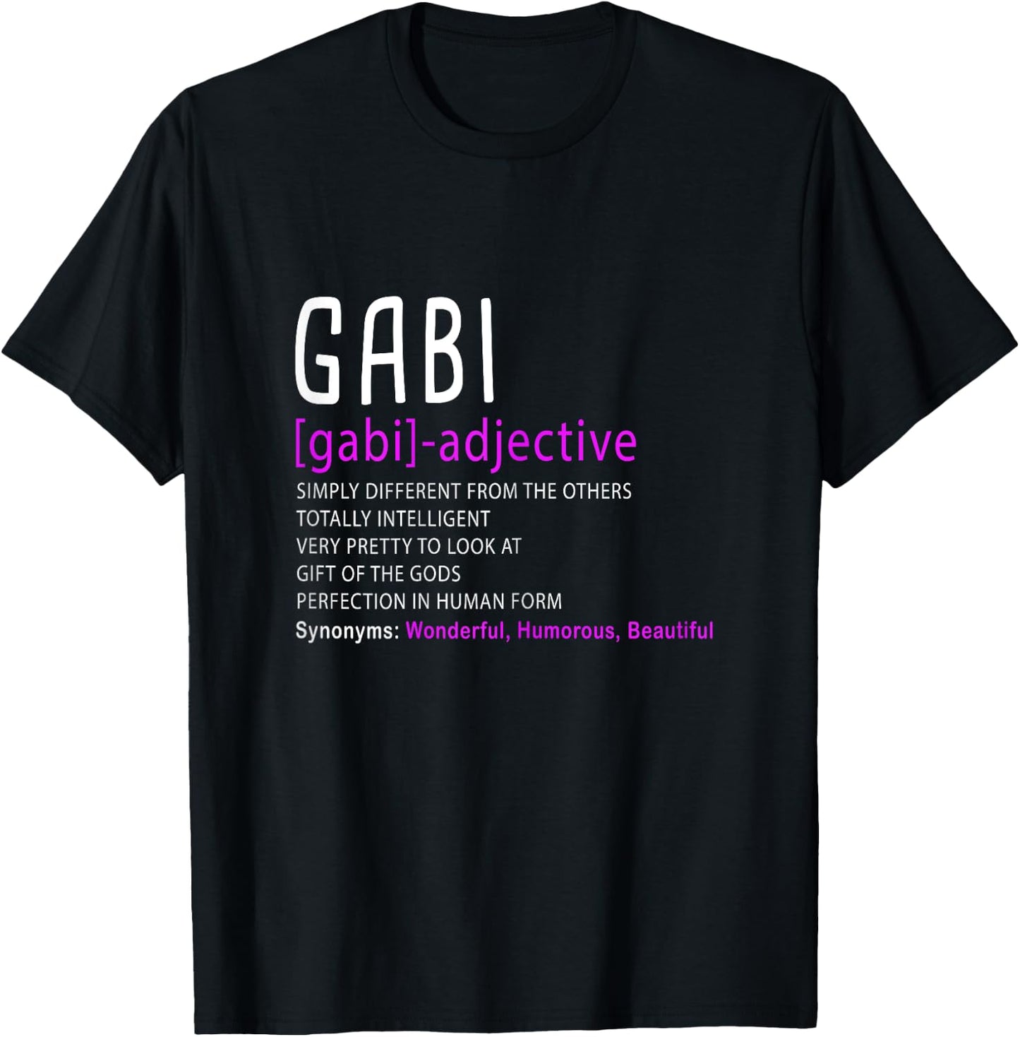 Personalized Name Description Gabi T-Shirt - T-Shirt | Black