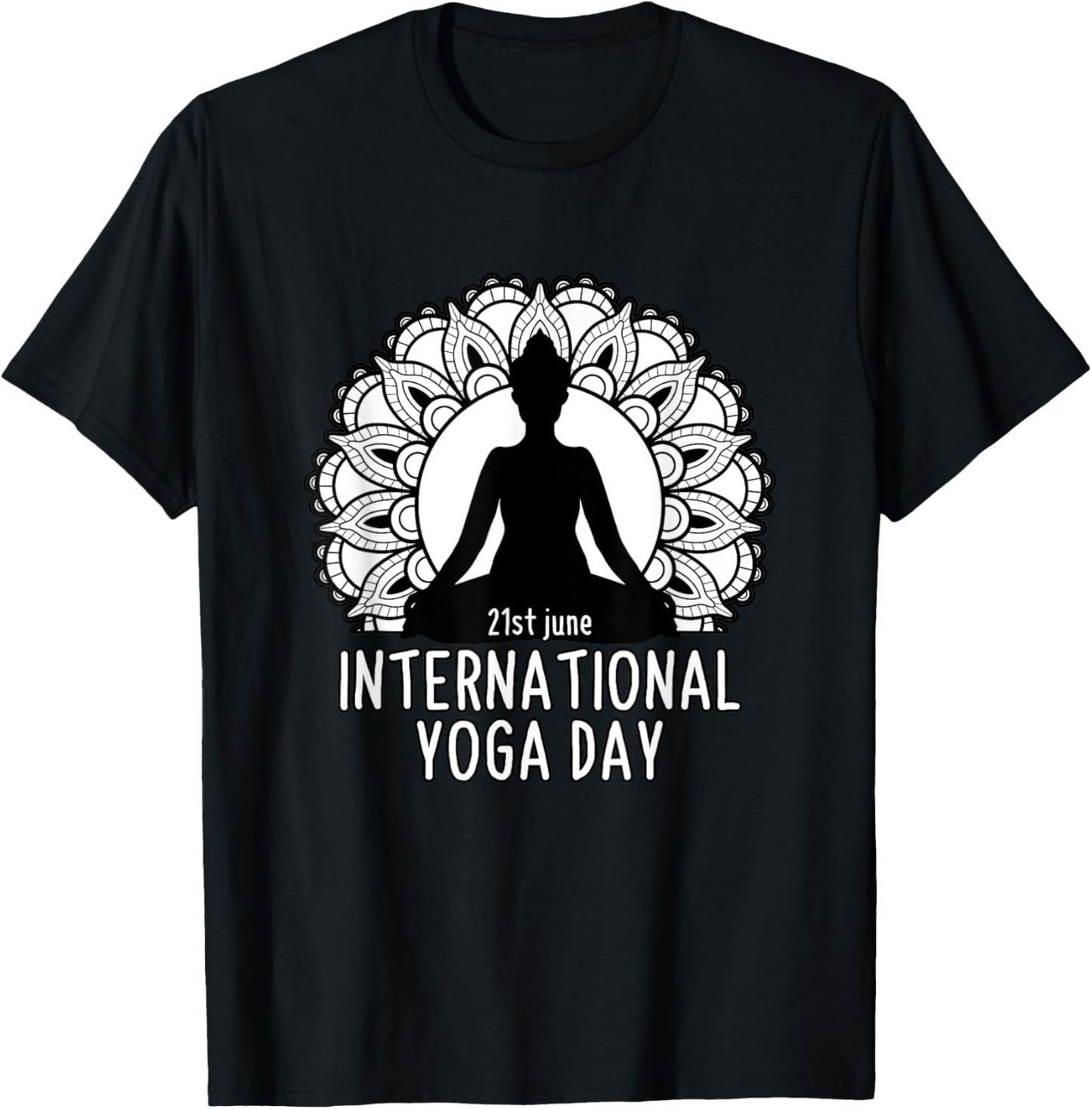 International Yoga Day Healthy Lifestyle T-Shirt - T-Shirt | Black