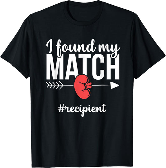 Kidney Transplant Recipient Funny Matching Recovery T-Shirt - T-Shirt | Black