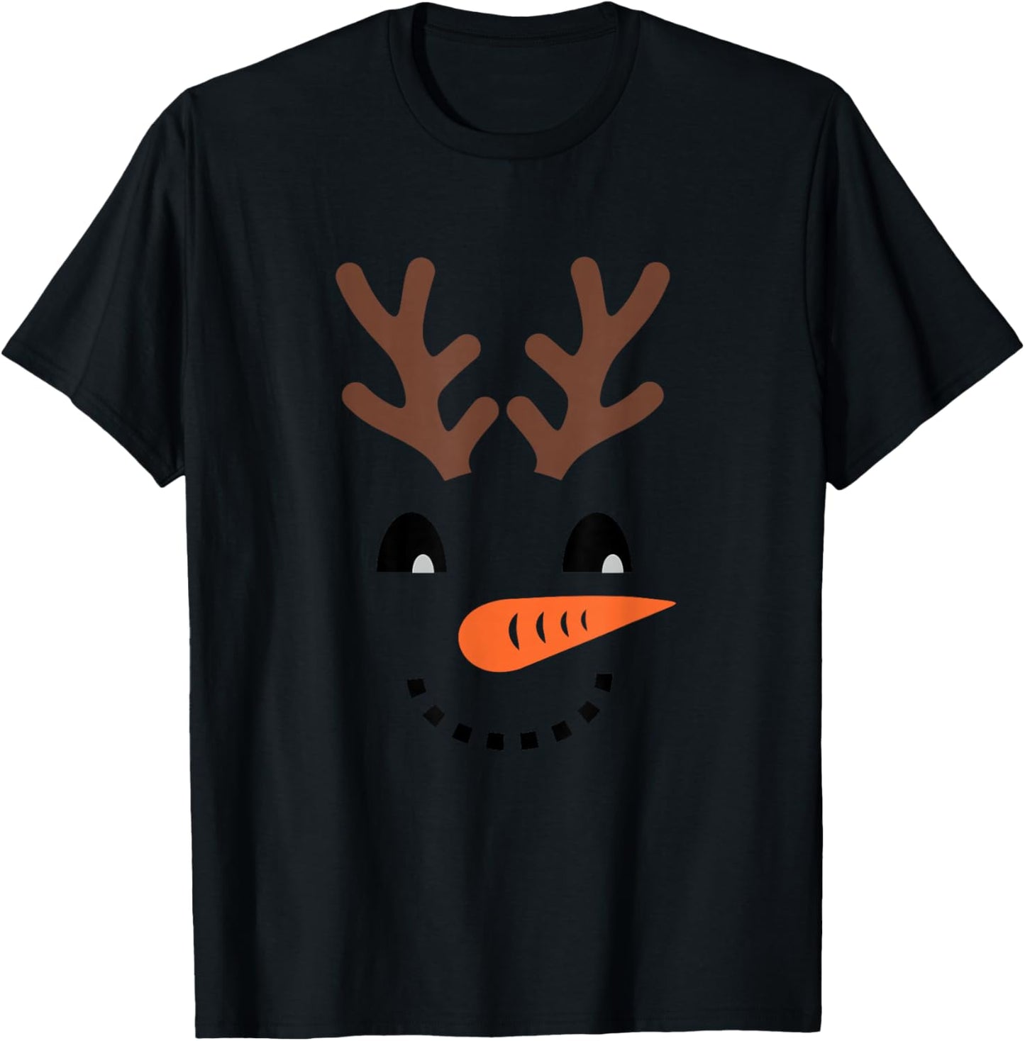 Reindeer Snowman Shirt for Boys and Girls Winter T-Shirt - T-Shirt | Black