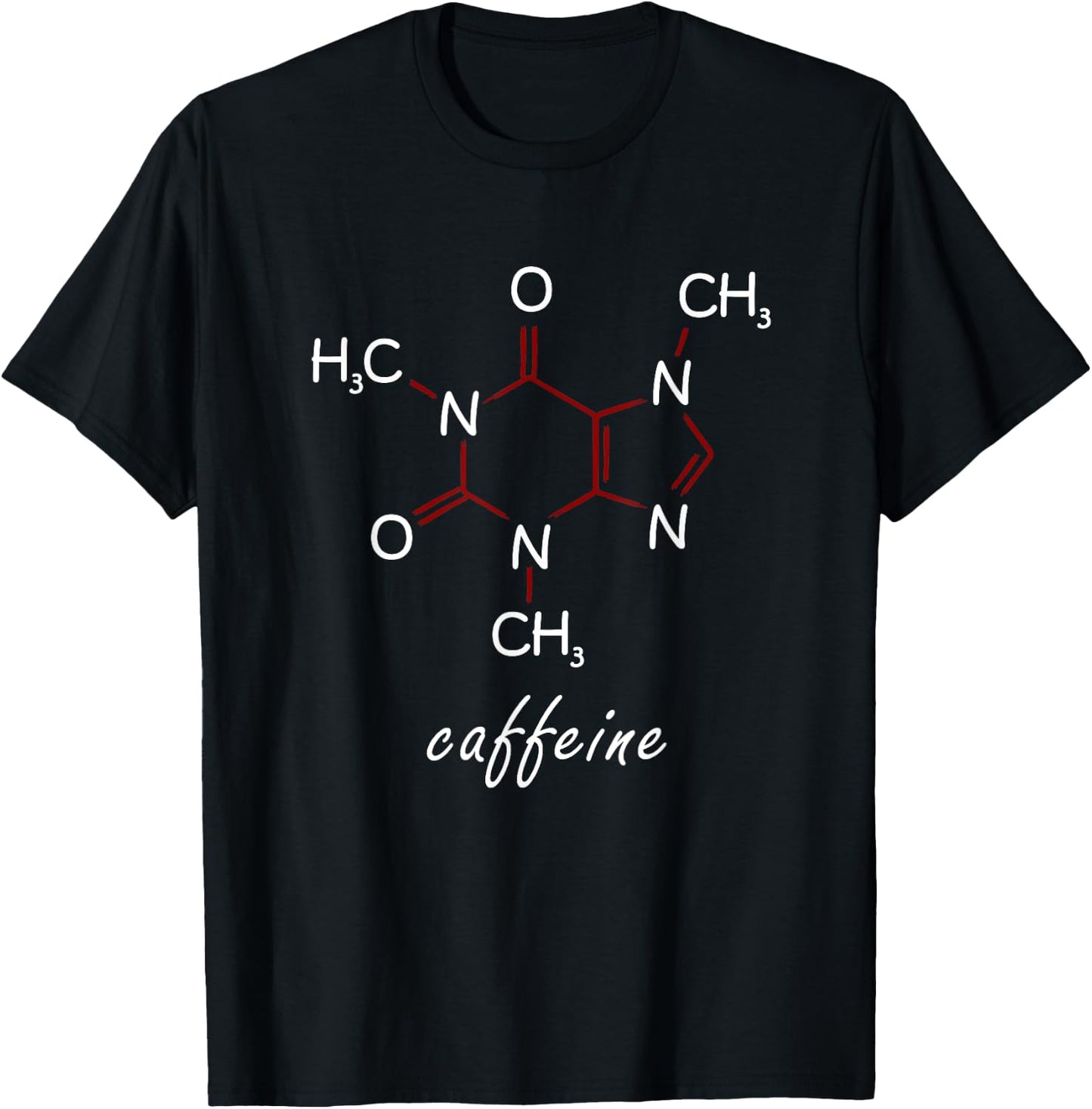 Caffeine Molecule T Shirt Coffee Lovers Gifts Women T-Shirt - T-Shirt | Black