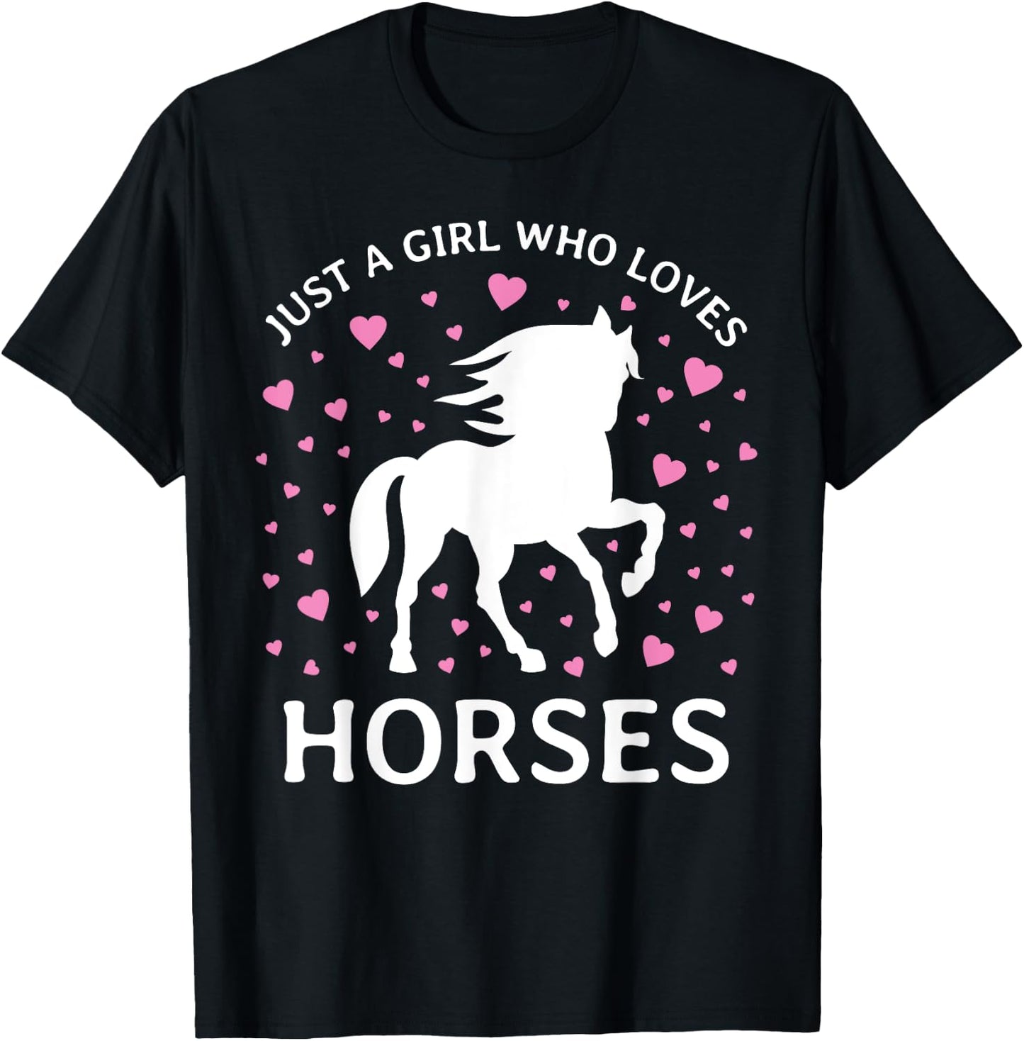 Just A Girl Who Loves Horses Cowgirl Horse Girl Horse Riding T-Shirt - T-Shirt | Black