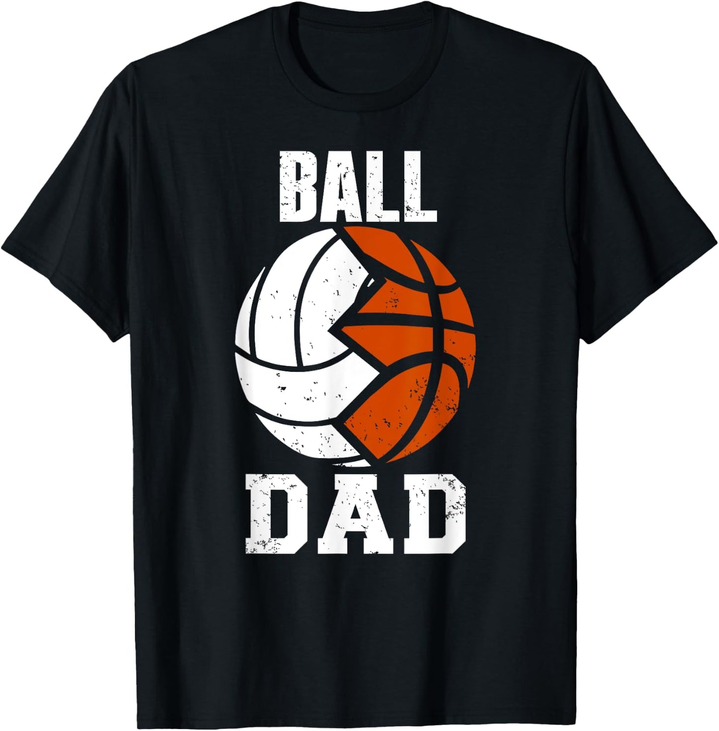Ball Dad Funny Volleyball Basketball Dad T-Shirt - T-Shirt | Black