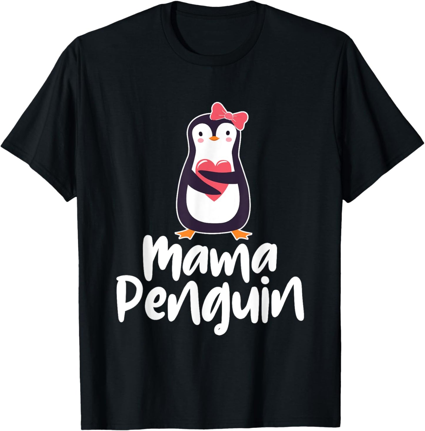 Mama Penguin - Penguin Lover Bird Watcher Aquatic Bird T-Shirt - T-Shirt | Black