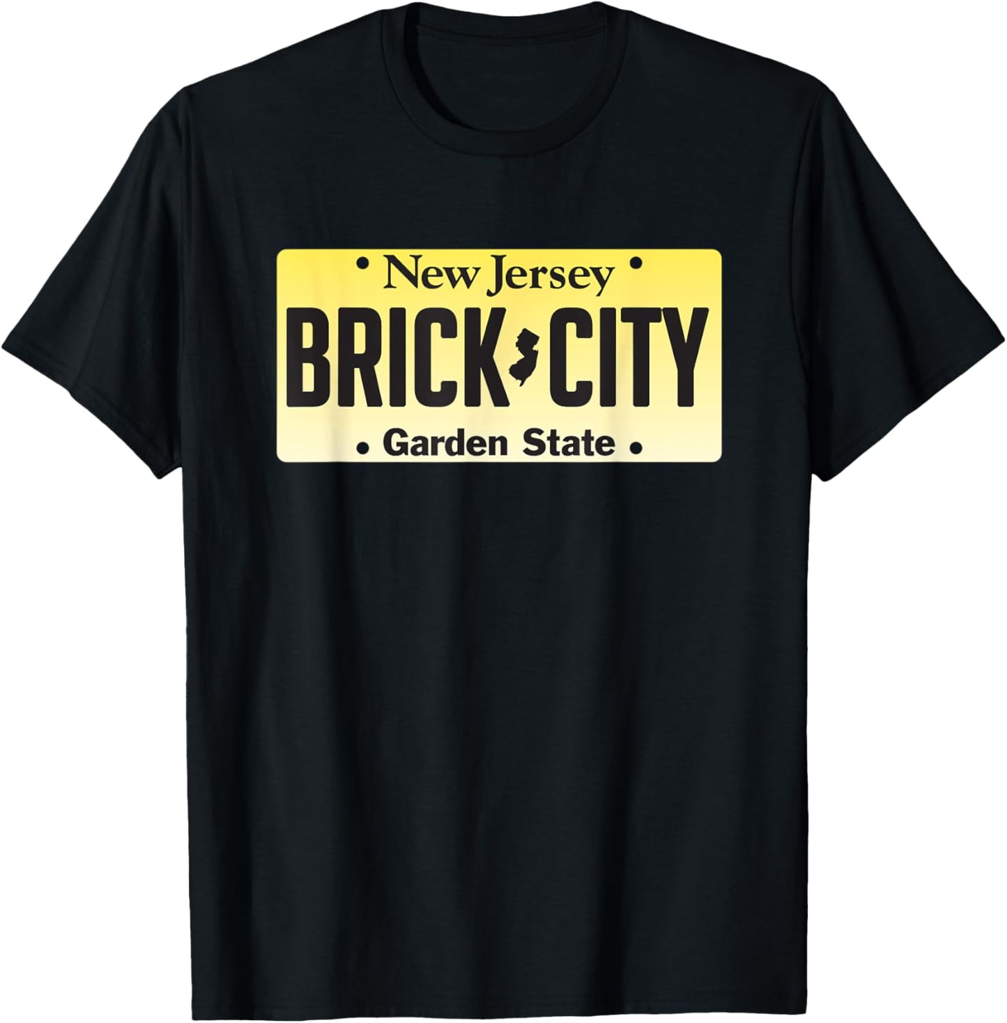 Brick City New Jersey license plate T-Shirt - T-Shirt | Black