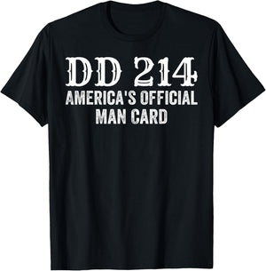 DD214 - America's Official Man Card T-Shirt - T-Shirt | Black