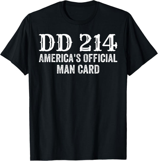 DD214 - America's Official Man Card T-Shirt - T-Shirt | Black