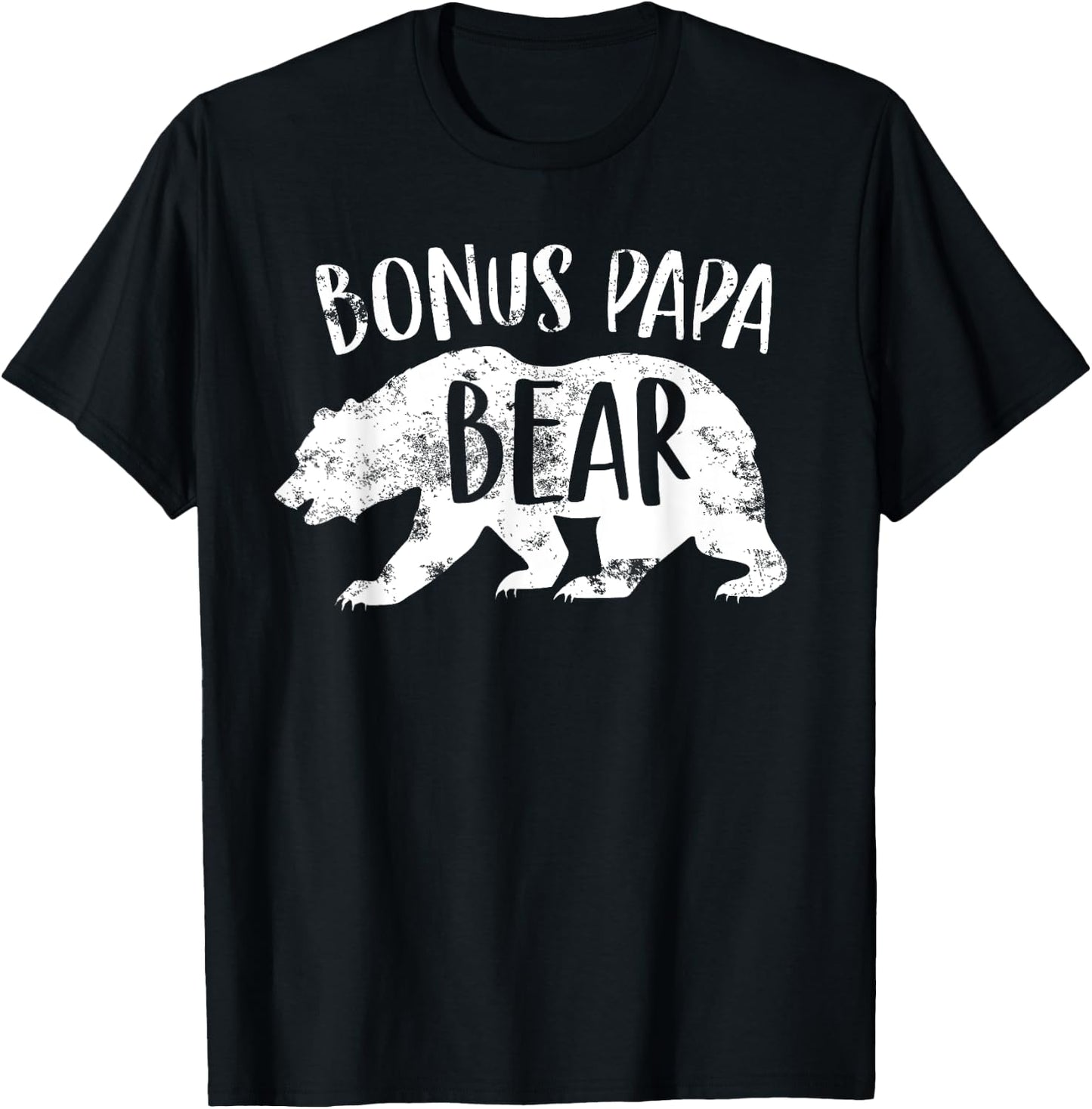 Bonus Papa Bear Best Stepfather Ever Step Son Stepdad Themed T-Shirt - T-Shirt | Black