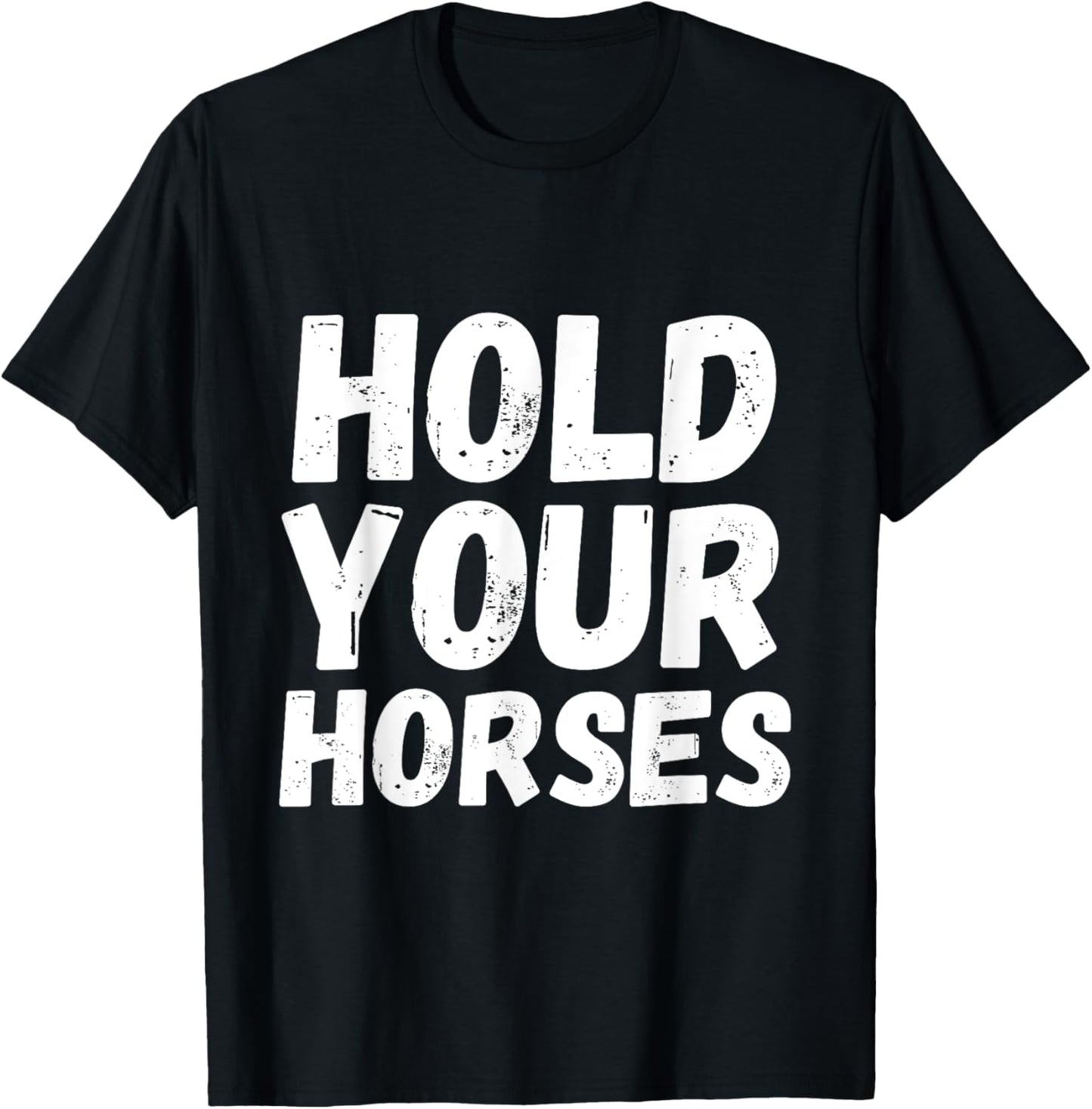 American Idiom Hold Your Horses Fun And Interesting Sayings T-Shirt - T-Shirt | Black
