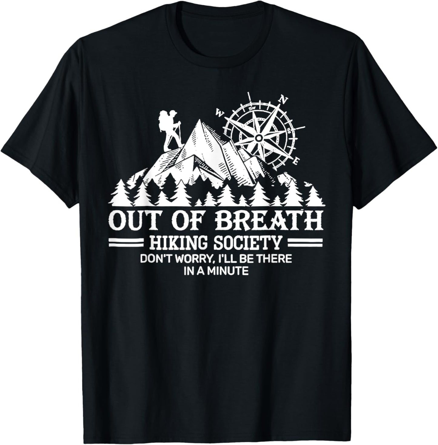 Out of breath hiking society T-Shirt - T-Shirt | Black