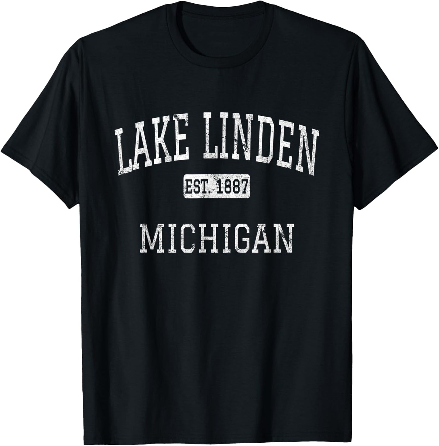 Lake Linden Michigan MI Vintage T-Shirt - T-Shirt | Black