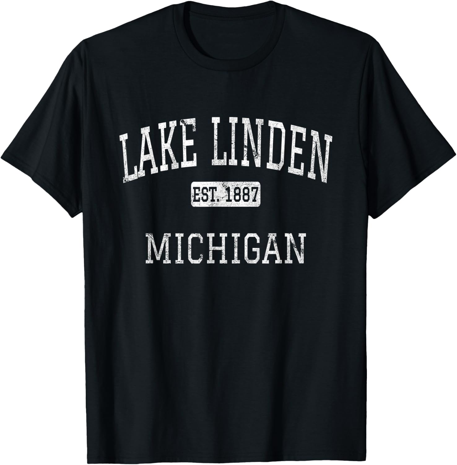 Lake Linden Michigan MI Vintage T-Shirt - T-Shirt | Black