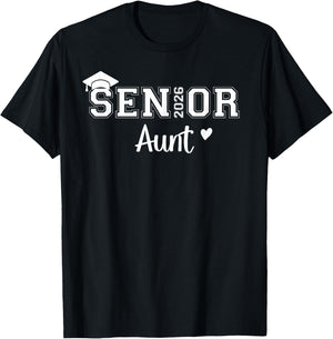 Senior 2026 Aunt Class Of 2026 Aunt Auntie Graduate T-Shirt - T-Shirt | Black
