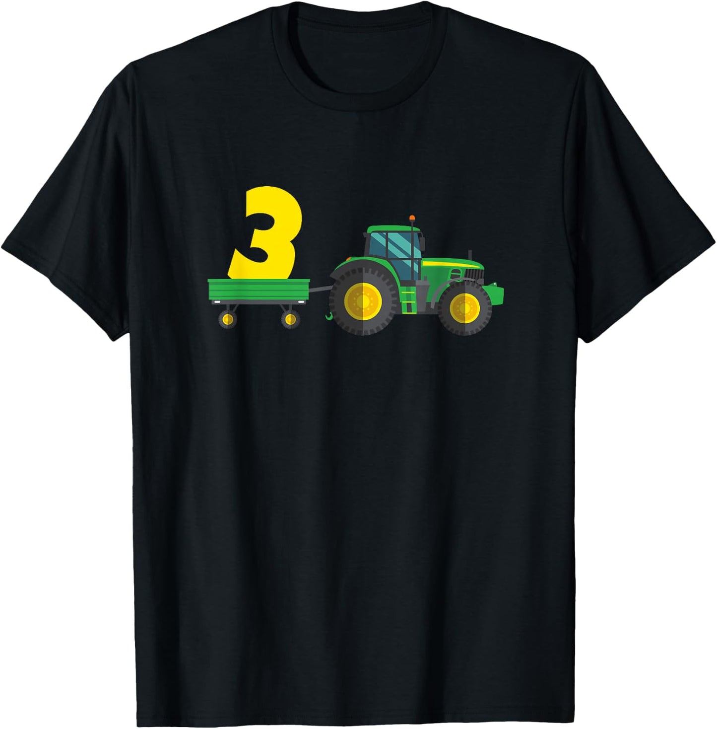 Kids Farm 3 years old 3rd birthday tractor T-Shirt - T-Shirt | Black