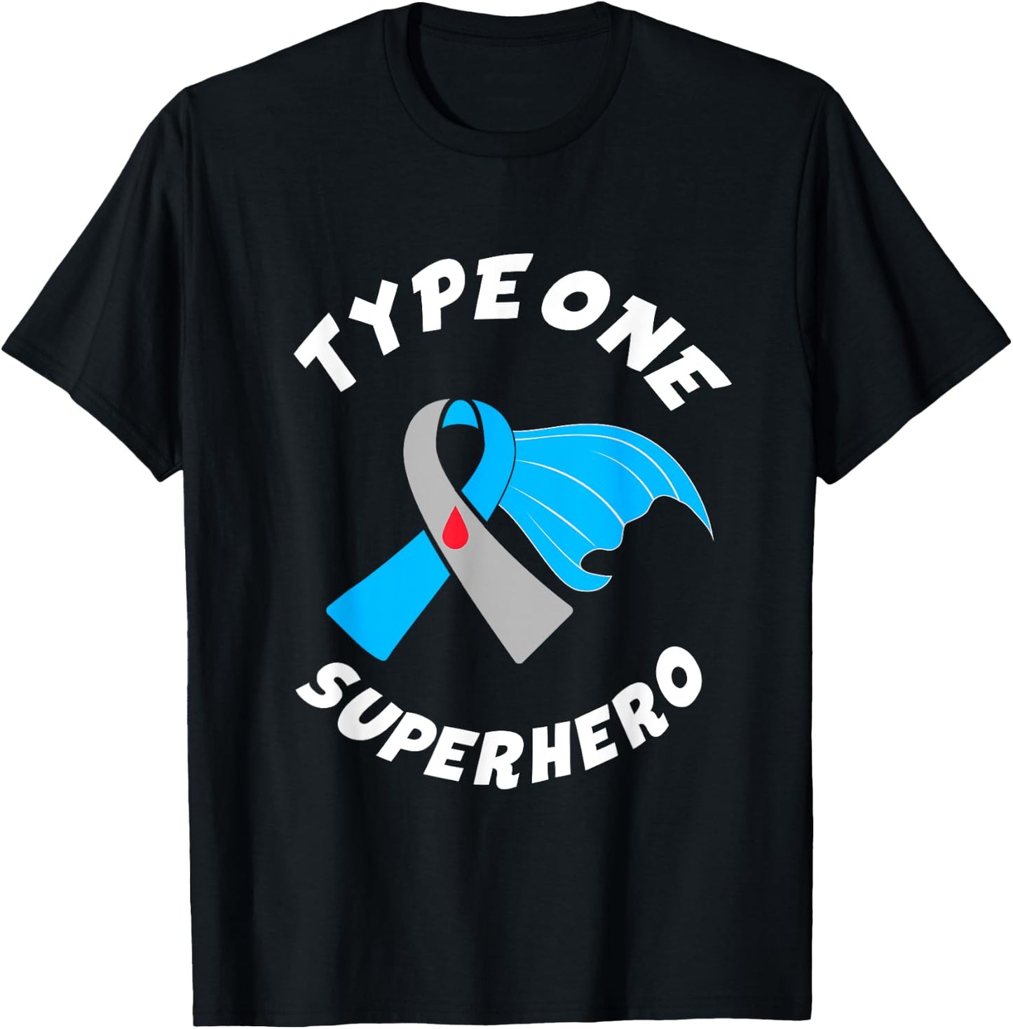 Type One Superhero Type 1 Diabetes Awareness T-Shirt - T-Shirt | Black