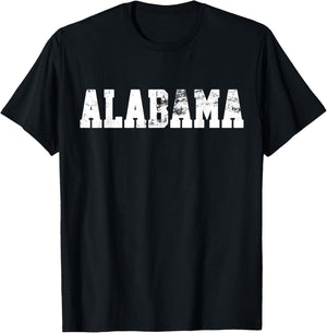 Vintage Alabama Men Alabama Women Retro Red Gift T-Shirt - T-Shirt | Black