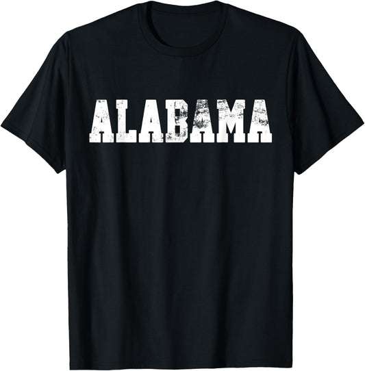 Vintage Alabama Men Alabama Women Retro Red Gift T-Shirt - T-Shirt | Black