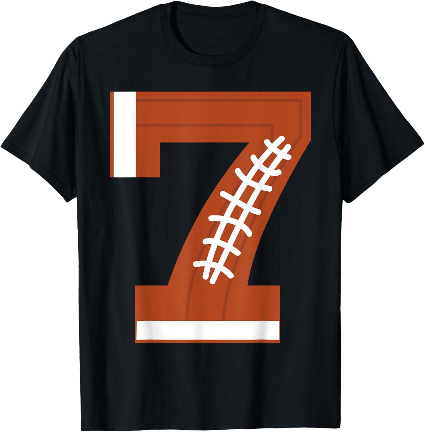 7th Birthday Football Ball Boys | 7 Year Old Gift T-Shirt - T-Shirt | Black