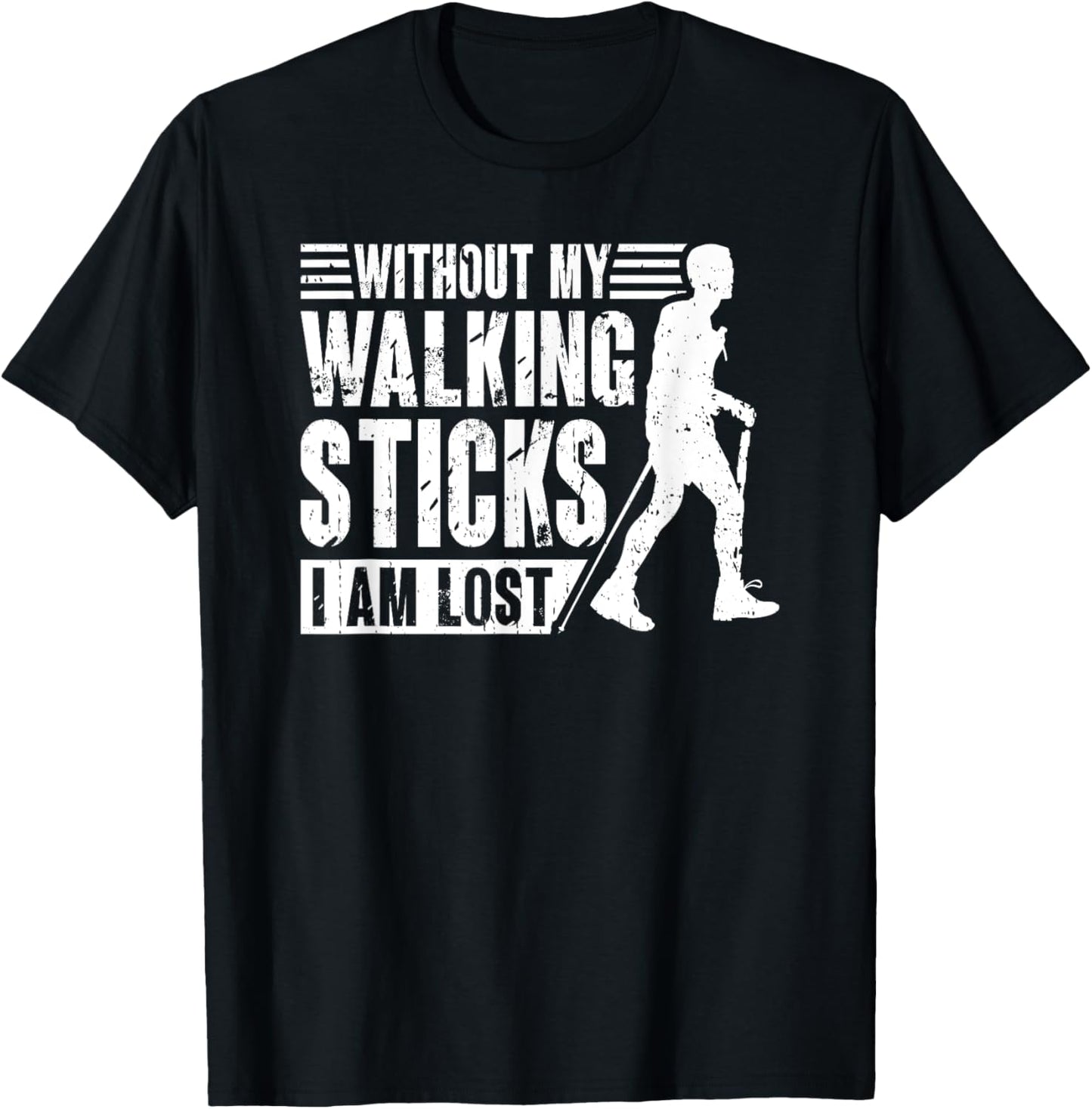 Nordic Walking Walking Sticks Nature Walker T-Shirt - T-Shirt | Black