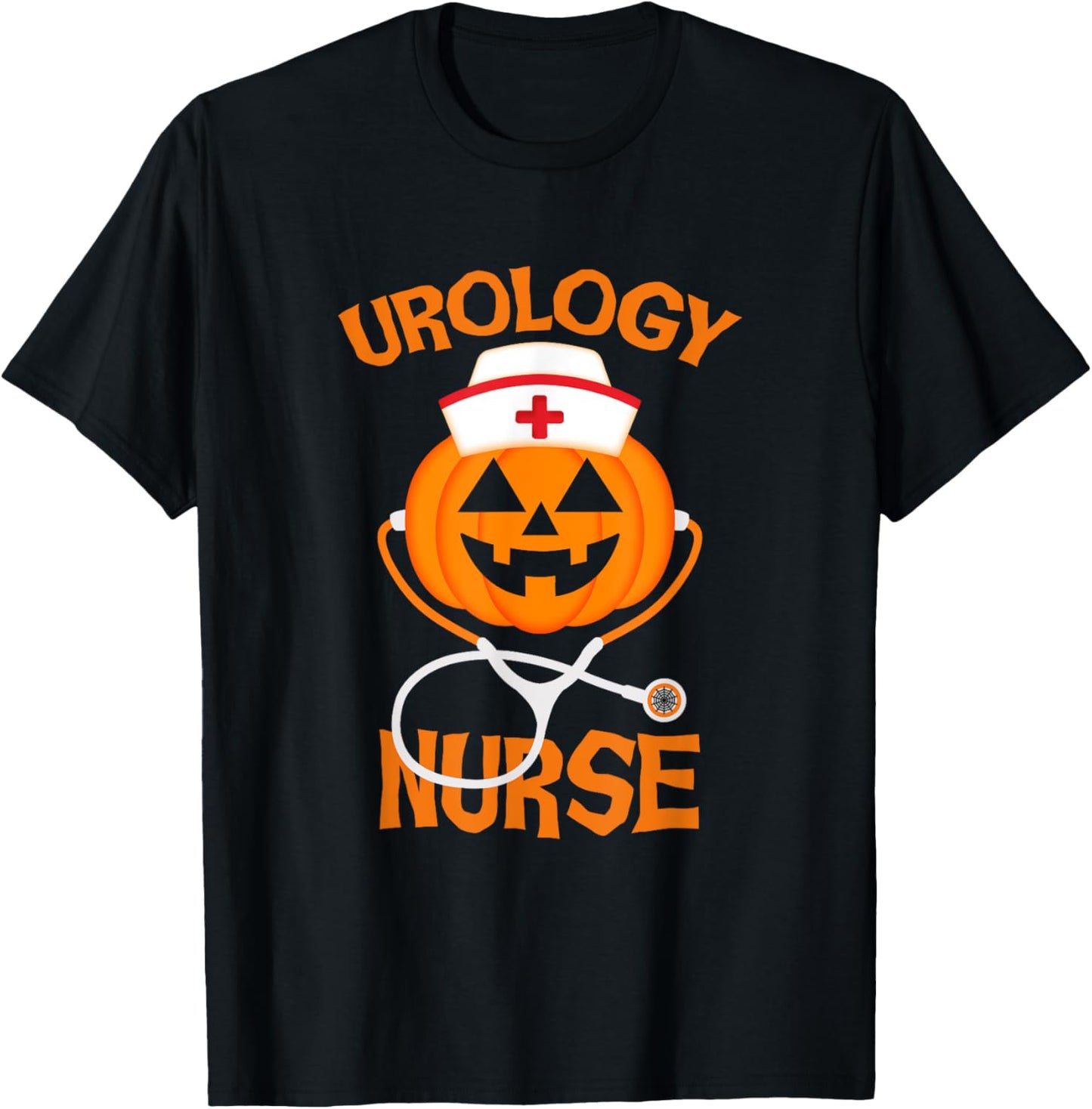 Stethoscope Pumpkin Urology Nurse Halloween Women T-Shirt - T-Shirt | Black