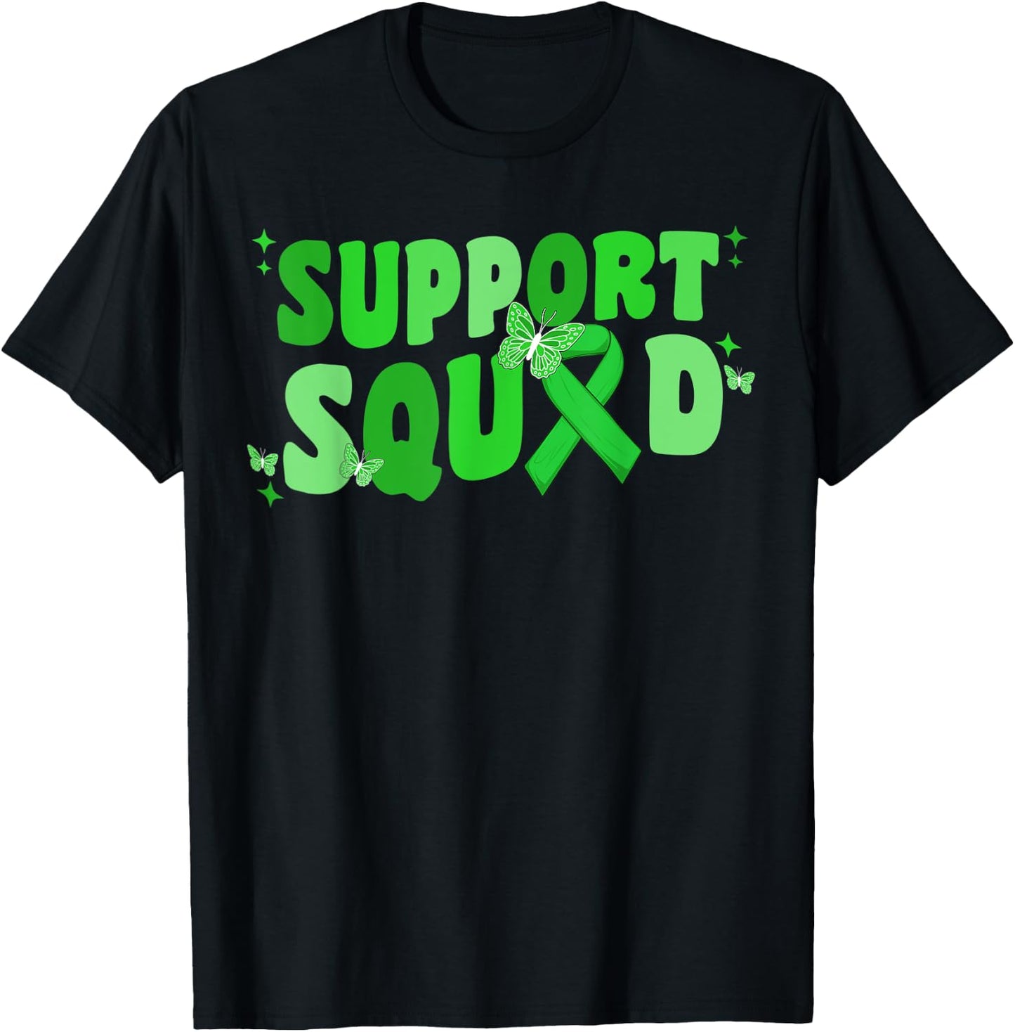 Support Squad Non-Hodgkins Lymphoma Awareness Lime Green T-Shirt - T-Shirt | Black
