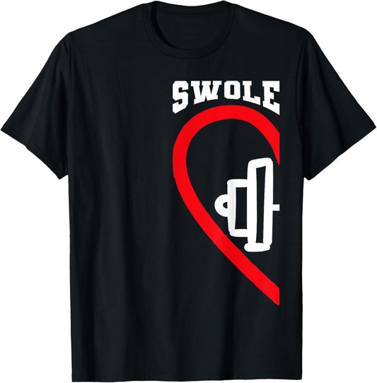 Swole Mates Cute Workout Matching Couples Valentine Day Gym T-Shirt - T-Shirt | Black