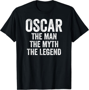 Oscar The Man The Myth The Legend Shirt First Name Oscar T-Shirt - T-Shirt | Black